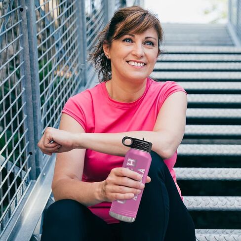PlaqueMaker Customizable Coach Water Bottle - Include Your Personal Text (Pink) in Kuwait