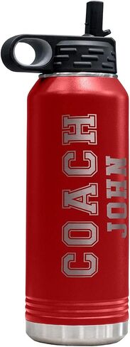 PlaqueMaker Customizable Coach Water Bottle - Include Your Personal Text (Pink) in Kuwait