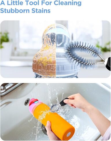 EasyAcc [3 Pack] Water Bottle Cleaner Brush for Owala Stanley Hydroflask, Long Handle Water Bottle Scrubbing Brush, with Straw Cleaner & Nipple Brush, for Coffee Mugs, Tumblers, Ice Tea Jars in Kuwait