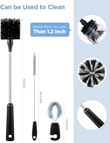 EasyAcc [3 Pack] Water Bottle Cleaner Brush for Owala Stanley Hydroflask, Long Handle Water Bottle Scrubbing Brush, with Straw Cleaner & Nipple Brush, for Coffee Mugs, Tumblers, Ice Tea Jars in Kuwait