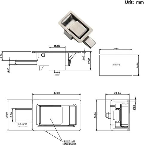 Stainless Steel Pull-Type Panel Lock Collision Bolt Lock Flat Small Toolbox Equipment Lock 1Pcs in Saudi Arabia