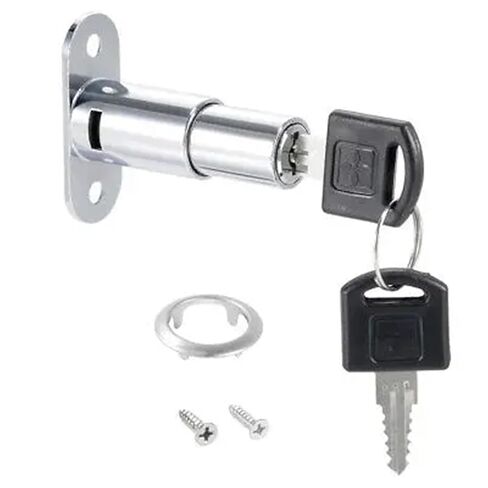 32mmx19mm Cylinder Zinc Alloy Chrome Finish Plunger Lock, Keyed Alike 1Pcs in Kuwait