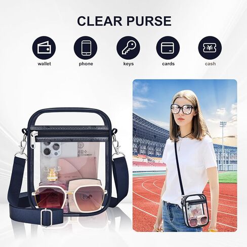 وافق Clear Bag Stadium على محفظة واضحة للنساء حقيبة Clear Crossbody لأحداث الملعب المهرجانات in Kuwait