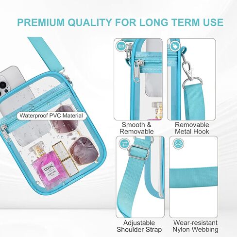 وافق Clear Bag Stadium على محفظة واضحة للنساء حقيبة Clear Crossbody لأحداث الملعب المهرجانات in Kuwait