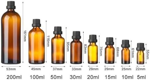 Leak Proof Liquid Orifice Reducer Dropper Eye Dropper Bottle Amber Glass Bottles For Essential Oils Perfume Aromatherapy(100ML) in Saudi Arabia