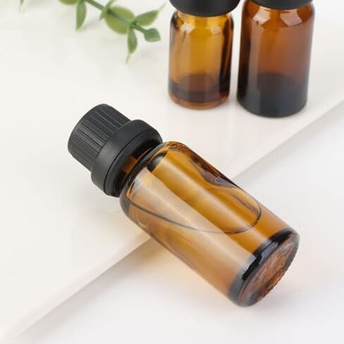 Leak Proof Liquid Orifice Reducer Dropper Eye Dropper Bottle Amber Glass Bottles For Essential Oils Perfume Aromatherapy(100ML) in Saudi Arabia