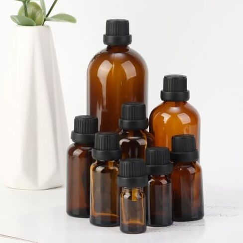 Leak Proof Liquid Orifice Reducer Dropper Eye Dropper Bottle Amber Glass Bottles For Essential Oils Perfume Aromatherapy(100ML) in Saudi Arabia