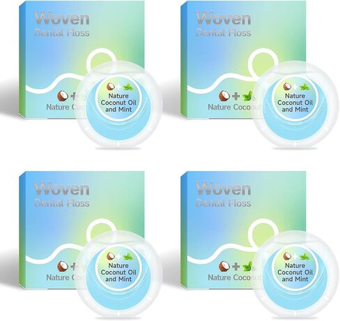 Dr. Emma Woven Dental Floss Coconut Oil Infused Expanding Dental Floss, Oral Care Stretchable Floss, Mint 33yd Pink, Pack of 2 in Kuwait