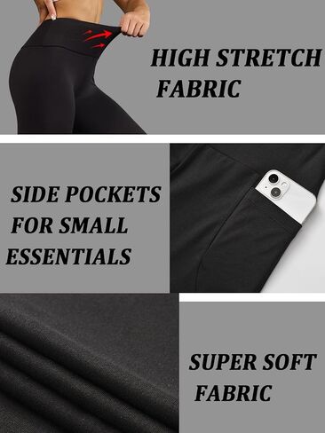 2 Pack Biker Shorts with Pockets for Women, High Waisted Tummy Control No See Through Workout Yoga Shorts in Saudi Arabia