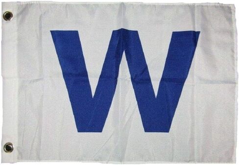 رياح التجارة 12x18 12'x18 '' Chicago Cubs w win tex tex tex kninted flag banner grommets premium fade resistant in Saudi Arabia