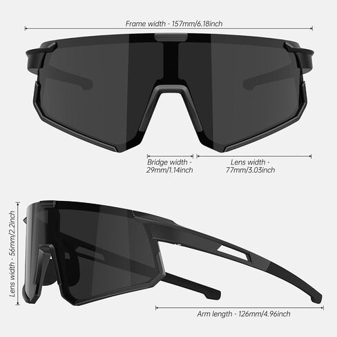 Polarized Mens Sunglasses Sports Sunglasses for Men Women for Running Cycling 3 Pack in Saudi Arabia