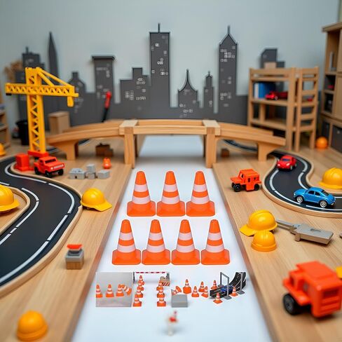 14 Pcs Miniature Road Cone Orange Mini Traffic Cones Plastic Sign Road Cone Toy Roadblock Cone Sign Model Photo Prop Educational for Kids Small Orange Construction Cones,Safety Cones,Safety Barriers in Saudi Arabia