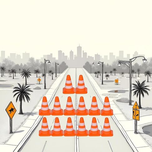 14 Pcs Miniature Road Cone Orange Mini Traffic Cones Plastic Sign Road Cone Toy Roadblock Cone Sign Model Photo Prop Educational for Kids Small Orange Construction Cones,Safety Cones,Safety Barriers in Saudi Arabia