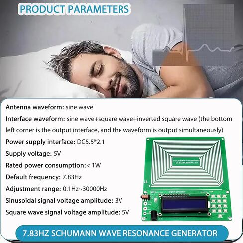 Schumann Wave Resonance Generator 7.83Hz,Adjustable Sine Wave Resonance Generator 0.01Hz~200000Hz Ultra-Low Frequency Pulse Generator Comes with A Complimentary Power Cord in Saudi Arabia