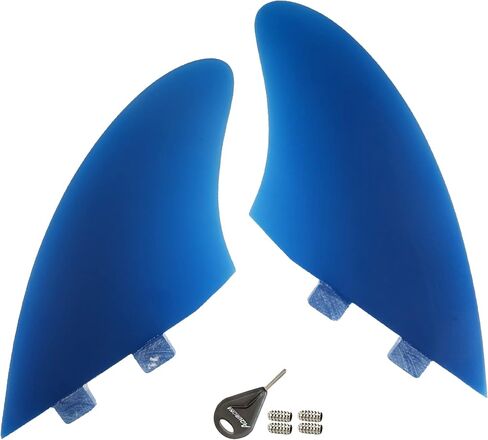 Aqubona Twin Keel Fins ، Tab Single Dual Tabs Fins Surfboard Fins ، Twin Fishail Surfboard Fins Twin Keels - Smooth Fiberglass Flex in Kuwait