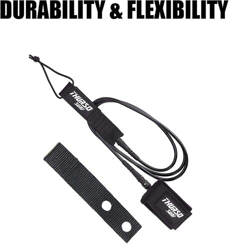 Thurso Surf Surfboard Leash - سلك TPU مصبوب متكامل مع دورات مزدوجة الفولاذ المقاوم للصدأ | مبطنة بالنيوبرين كفة الكاحل ، تبويب الإصدار السريع | SUP & SURFBoard Leash in Kuwait