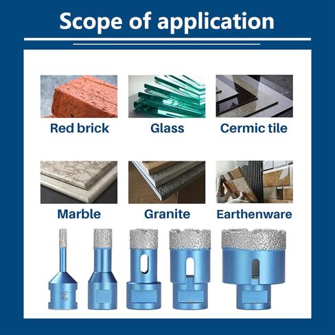6-80mm M14 الخيط Core Drill Bit Brazed Hole Brazed Hole for Angle Grinder Marble Tile Tile Tile 1PCS (60mm) in Saudi Arabia