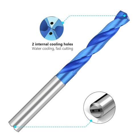Drill Bit 5D 3.3-9.5mm Tungsten Steel Carbide Drill Bit Blue Coated Drills for Metal Working Machine 1Pcs(5.0mm) in Saudi Arabia