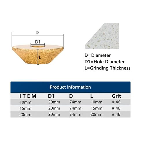 45 درجة انتقاء عجلات من طحن الحواف 20 ملم قطر الماس ناحز طحن العجلة ملائمة الزاوية 3inch 75mm 1pcs (10 ملم) in Saudi Arabia