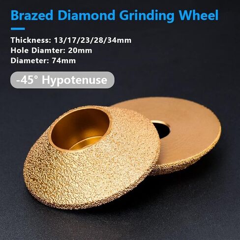 45 درجة انتقاء عجلات من طحن الحواف 20 ملم قطر الماس ناحز طحن العجلة ملائمة الزاوية 3inch 75mm 1pcs (10 ملم) in Saudi Arabia
