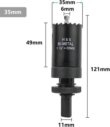 Core Drill Bit 35 40 53 60 70mm Bi-Metal Hole Saw Carbide Tipped Hole Saw for Wood Metal Hole Drilling Tool 1Pcs(53mm) in Saudi Arabia