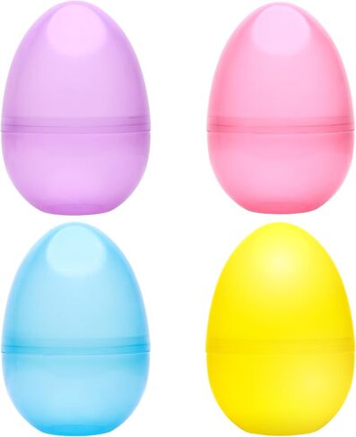 Easter Eggs 6" - Translucent Colors Bright Fillable Easter Eggs – 4ct - Easter Basket Stuffers - Empty Large Enough to Hold Toy Candy - Stand Up Plastic Easter Egg Filler - Egg Hunt Kids Surprise in Saudi Arabia