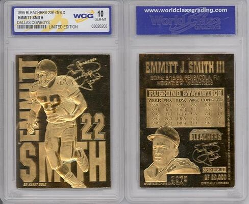 Emmitt Smith 1995 23kt Gold Card Sculpted NFL Dallas Cowboys - Gem Gem Mint 10 in Saudi Arabia
