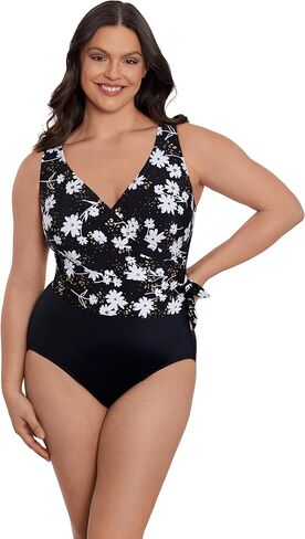 Women's Tie Surplice One Piece Swimsuit in Kuwait