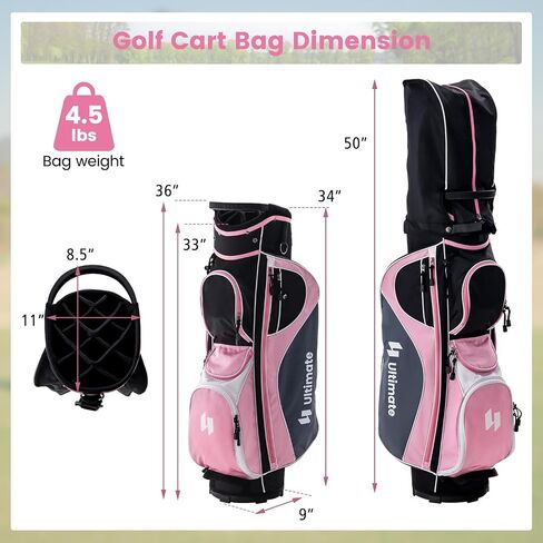 Gymax Women Golf Clubs ، 16pcs مجموعة الجولف اليمنى تشمل Graphite 460CC Driver (1) ، Fairway (3) ، Hybrid (5) in Saudi Arabia