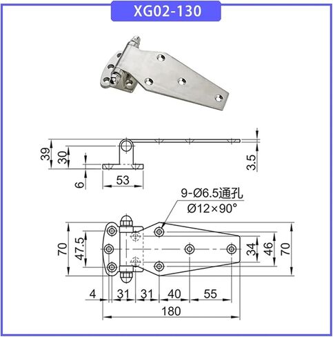 XG02-130 المفصلة الثقيلة 304 من الفولاذ المقاوم للصدأ 1pcs in Saudi Arabia