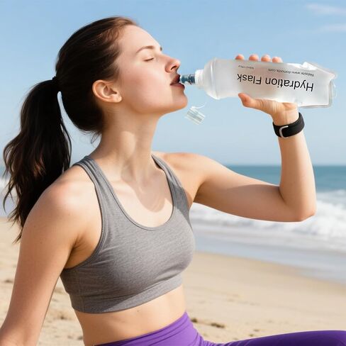 قارورة Gygyl Soft Flask ، زجاجة ماء ناعم قابلة للطي TPU لحزمة الترطيب ، سترة الجري ، زجاجة ماء قابلة للطي مقاومة للتسرب للتنزه في ركوب الركض 250 مل أبيض in Kuwait