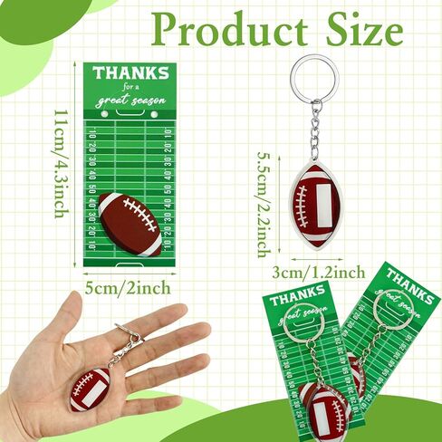 30 مجموعة من هباتات مفاتيح كرة القدم ، وأدوات مفاتيح أكريليك كرة القدم مع بطاقات الحفلات الرياضية تفضل هدايا سلسلة مفاتيح فريق كرة القدم لعيد ميلاد الحفلة الرياضية in Kuwait