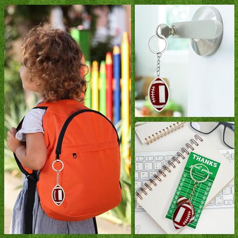 30 مجموعة من هباتات مفاتيح كرة القدم ، وأدوات مفاتيح أكريليك كرة القدم مع بطاقات الحفلات الرياضية تفضل هدايا سلسلة مفاتيح فريق كرة القدم لعيد ميلاد الحفلة الرياضية in Kuwait