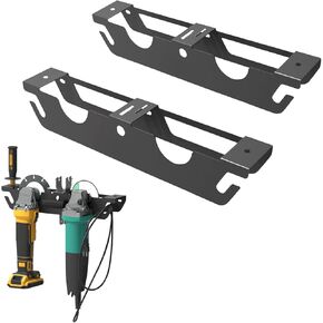 حامل طاحونة الزاوية المثبتة على الحائط-رف تخزين 2-bay مع شماعات الحبل ، للقواطع والتلميع وأدوات الطاقة ، مثالية لمؤسسة المرآب وورشة العمل in Kuwait