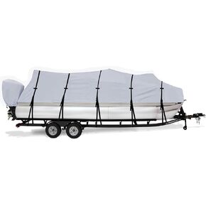 Durable Waterproof Pontoon Boat Cover with Snaps – Heavy-Duty Oxford Fabric with Motor Cover (Fits 20ft 21ft 22ft 23ft 24ft) in Saudi Arabia