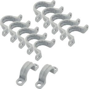 Hitefu 12 Pcs 1/2" PVC Pipe Clamp, Two Hole Plastic Pipe Clip with Non-metallic Conduit Strap, Adjustable Conduit Clips for Electrical Wiring Plumbing Installations in Kuwait