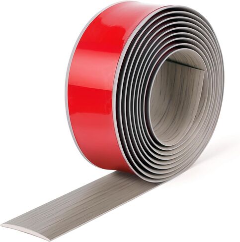 BNELL FLOOR TRANTITION STRIP - SELF FINYL LARLINATE COVER SLIP 3 "مقسم مسطح للانضمام إلى الفجوات والتحولات في المدخل (3.3 قدم ، 7.6 سم ، حبة الخشب الرماد) in Kuwait