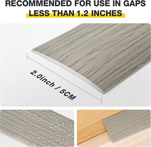 BNELL FLOOR TRANTITION STRIP - SELF FINYL LARLINATE COVER SLIP 3 "مقسم مسطح للانضمام إلى الفجوات والتحولات في المدخل (3.3 قدم ، 7.6 سم ، حبة الخشب الرماد) in Kuwait