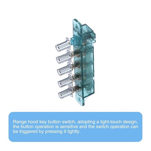 UXCELL 2PCS Range Range Range Switch لوحة مفاتيح ، MQ165 AC 250V 4A 5 زر الضغط على لوحة مفاتيح لوحة مفتاح النطاق ، الأزرق in Saudi Arabia