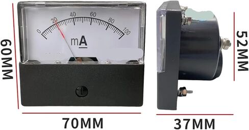 1PCS Ammeter DH-670 Rectangular Ampere Needle(100MA) in Saudi Arabia