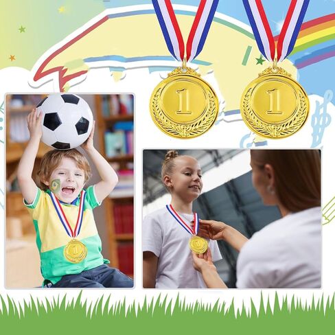 15 قطعة ميداليات جائزة الذهب الميداليات مع قلادات الشريط للرياضة والألعاب والمنافسة ومكافآت الطلاب وعروض المواهب والحفلات والأسلوب الأولمبي ، 2 بوصة in Kuwait