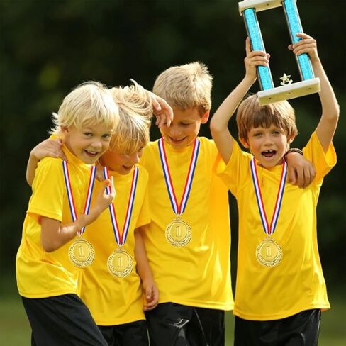 15 قطعة ميداليات جائزة الذهب الميداليات مع قلادات الشريط للرياضة والألعاب والمنافسة ومكافآت الطلاب وعروض المواهب والحفلات والأسلوب الأولمبي ، 2 بوصة in Kuwait