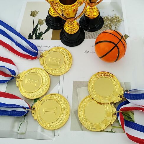 15 قطعة ميداليات جائزة الذهب الميداليات مع قلادات الشريط للرياضة والألعاب والمنافسة ومكافآت الطلاب وعروض المواهب والحفلات والأسلوب الأولمبي ، 2 بوصة in Kuwait