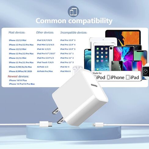 [Apple MFi Certified]45W iPhone 17 16 15 Pro Max Charger,2Pack Fast USBC Charger Block Travel Plug Long 6FT USBC to C Cable Quick Charging for Apple iPhone 17/Pro/17 Air/ 16/16 Pro/16 Plus/15/Plus/Pro in Kuwait