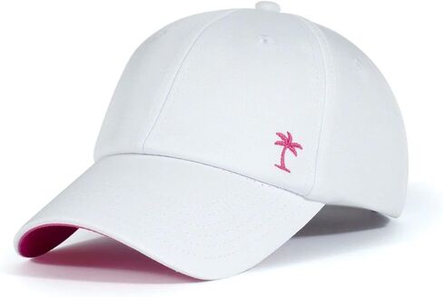 Shady Lady, Sporty Lady Pink, Women's Trucker Hat, Snapback Adjustable Closure Baseball Cap, White, Pink Under Brim in Saudi Arabia
