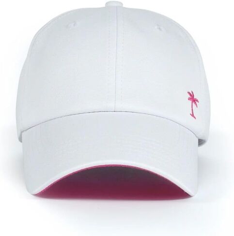 Shady Lady, Sporty Lady Pink, Women's Trucker Hat, Snapback Adjustable Closure Baseball Cap, White, Pink Under Brim in Saudi Arabia