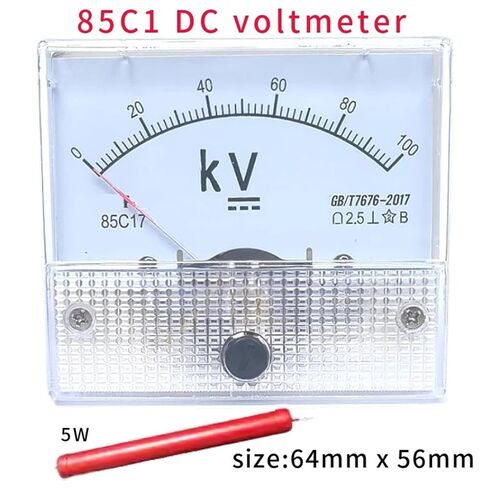 85C1 DC Voltmeter 10KV 20KV30KV50KV100KV Pointer Type High-Voltage Matched with Resistor 5W 1Pcs(0-10KV) in Kuwait