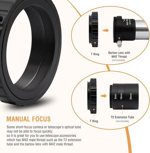 Alstar Metal T-Ring Adapter for N ikon DSLR/SLR (Fits All Ni kon DSLR/SLR Cameras) in Kuwait
