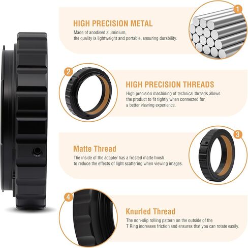 Alstar Metal T-Ring Adapter for N ikon DSLR/SLR (Fits All Ni kon DSLR/SLR Cameras) in Kuwait