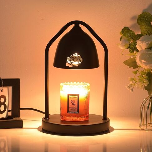 Flower Candle Warmer Lamp with Timer, Wax Warmer Gifts for Mom, Dimmable Candle Lamp Warmer, 3 Timer Modes, 4 Brightness Levels, Adjustable Height for House Warming, Birthday, Christmas Gifts in Saudi Arabia
